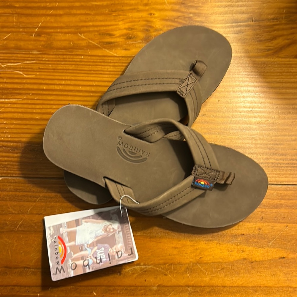 Rainbow flip flops